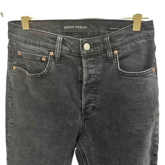 Aritzia Denim Forum Yoko High Rise Slim Jeans Black Wash 27 x 26– Like New - Picture 9 of 10